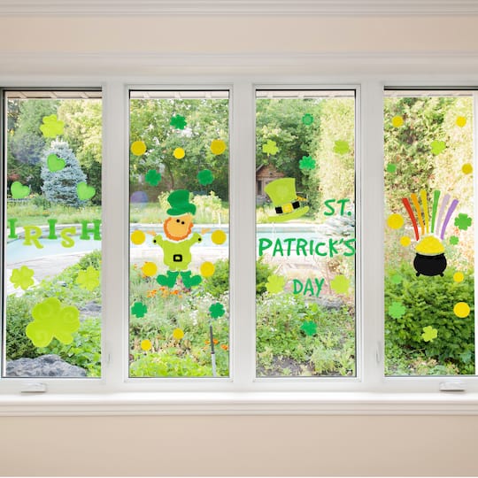 St. Patrick's Day Gel Window Clings Set